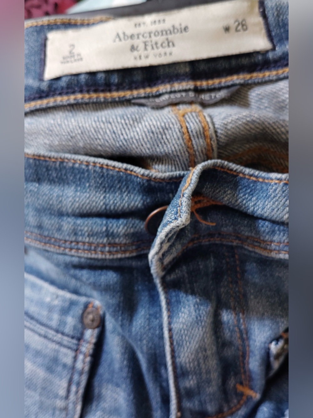 Abercrombie & Fitch Distressed Blue Denim Cutoff Shorts - Picture 3 of 3